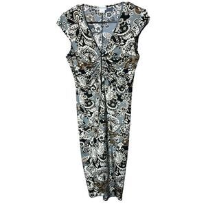 Vintage Studio Soleil Y2K Paisley Print MIDI‎ Dress Size L